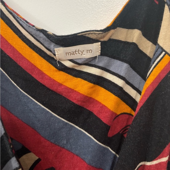 Vintage long Matty M dress floral zentangle size M fits larger sizes stretchy - Picture 5 of 16